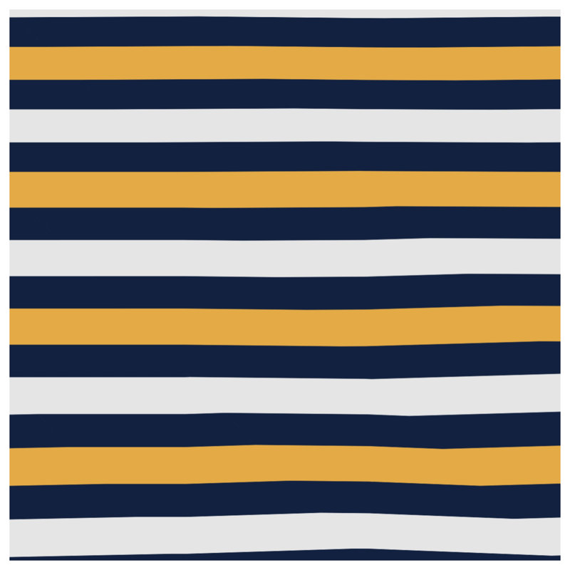 Édredon à rayures bleu marine, blanc et jaune, Queen