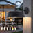  16in Large Gooseneck Barn Light, Rustic Black Exterior Wall Sconce For Porch, Garage