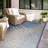 Cephas Floral Dark Blue/Aqua/Cream Indoor/Outdoor Area Rug-1830584195