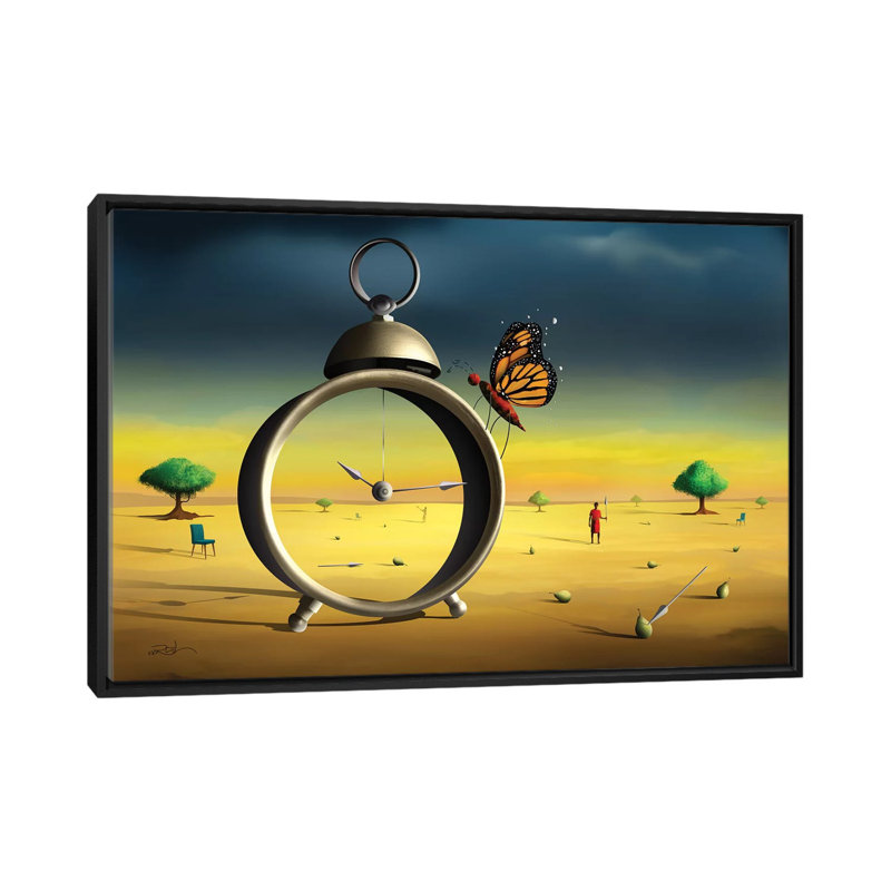 Cena Com Despertador (Scene With Alarm Clock) by Marcel Caram - Print on Canvas, Black Framed, 101.6 cm H x 66.04 cm W