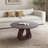 Round Coffee Table with Solid Wood Base, Beautiful Modern Living Room Table, 34"