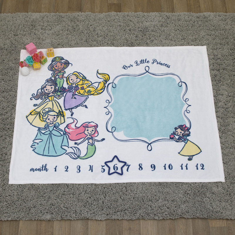 Couverture pour bébé NoJo Disney Princess blanc, rose, jaune et turquoise