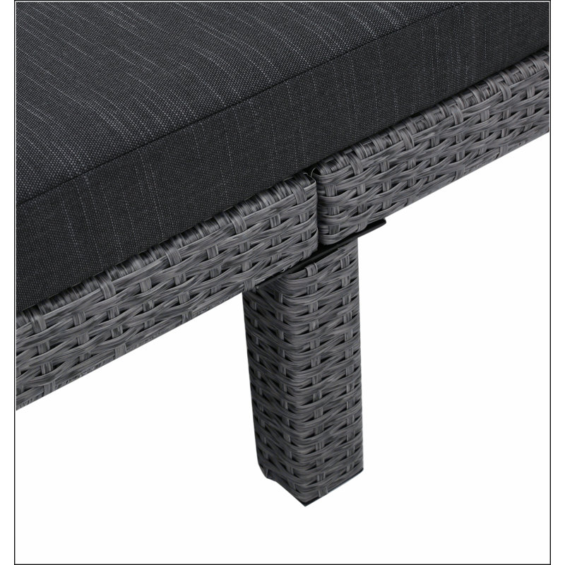 Chaise longue PUERTA KD CHAISE, Noir, Noir