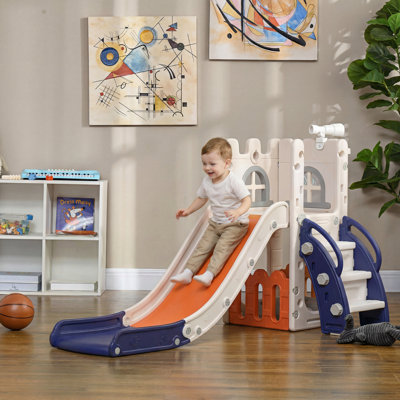 Glissoire 5 en 1 pour enfants de 1 à 3 ans à l'intérieur, orange