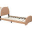 Lit plateforme simple en forme d'ours - brun et blanc, solide, confortable, facile à installer et stable avec de jolies caractéristiques pour une bonne nuit de sommeil