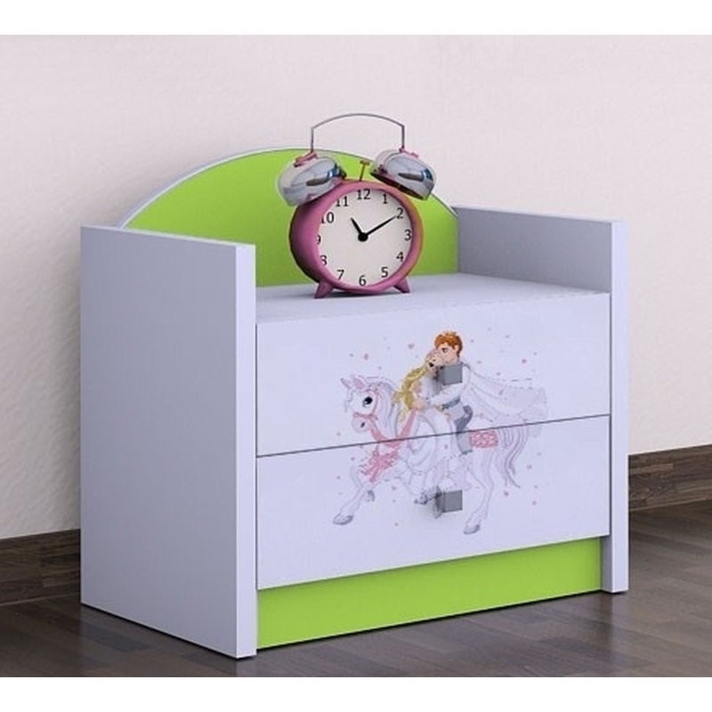 Edgewood 2 Drawer Nightstand, Green