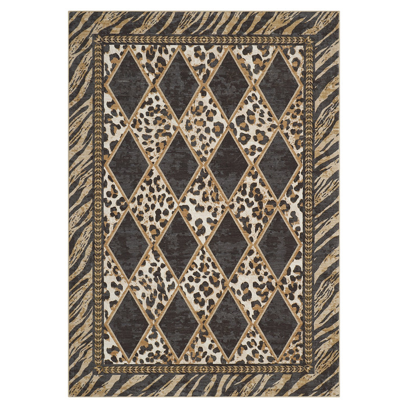 Washable 2x10 Runner Rug Leopard Kitchen Runner Rugs Non SlipVintage Rug Runners Carpet Light Brown, Light Brown