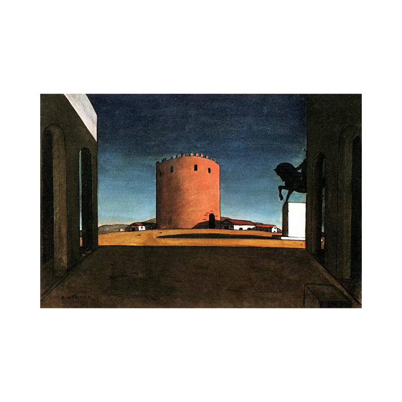 The Red Tower - Wrapped Canvas Painting, 20.32 cm H x 30.48 cm W