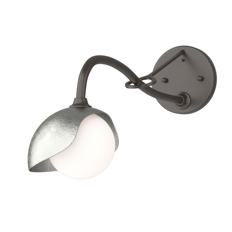 Brooklyn 1 - Light Hardwired Armed Sconce, Sterling, Oil Rubbed Bronze