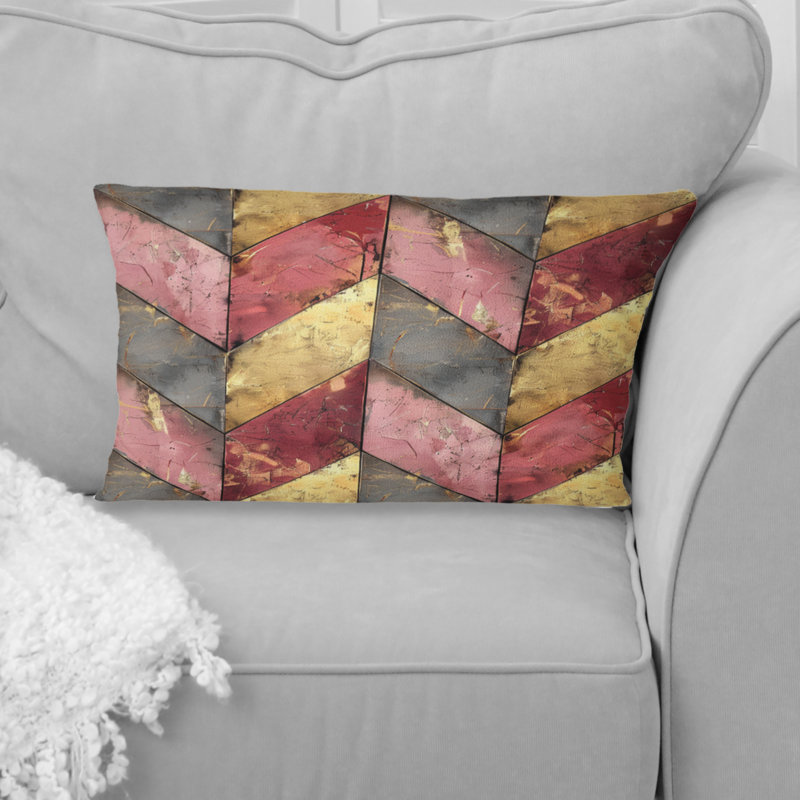 Coussin à chevrons Mid-Century
