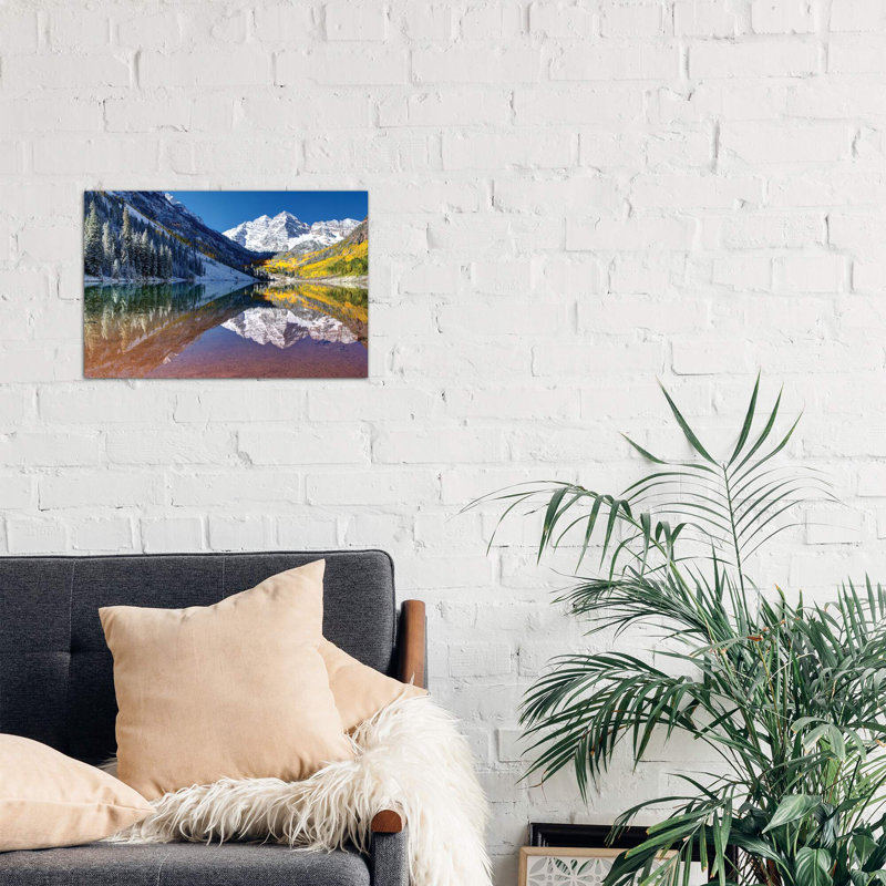Maroon Bells Panorama - No Frame Print on Canvas, 101.6 cm H x 66.04 cm W x 1.91 cm D