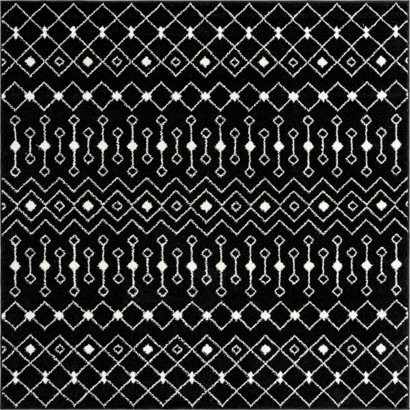 Geometric Indoor Rug, Square 7'10"