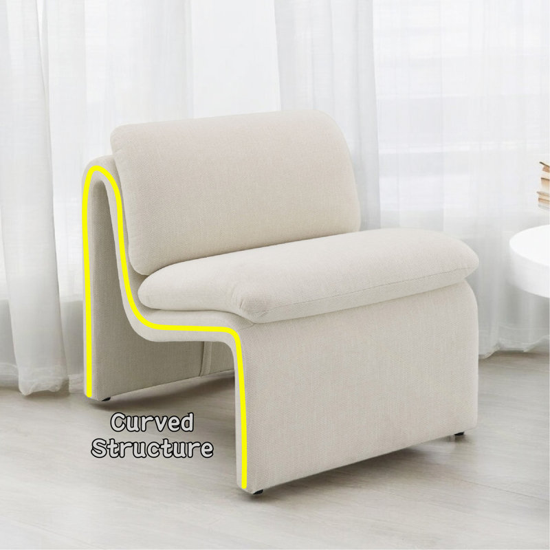 Chaise d'appoint innovante Elegance Jaeda, Beige