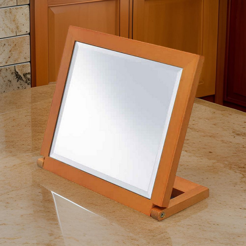Miroir inclinable/rasage en bois moderne biseauté Risako