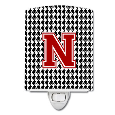 Éclairage de nuit en céramique monogramme houndstooth