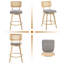 Tabourets de bar pivotants Anandi 66,5 cm (26,2 po) de style moderne du milieu du siècle, avec dossier en rotin et structure en bois massif-132419952