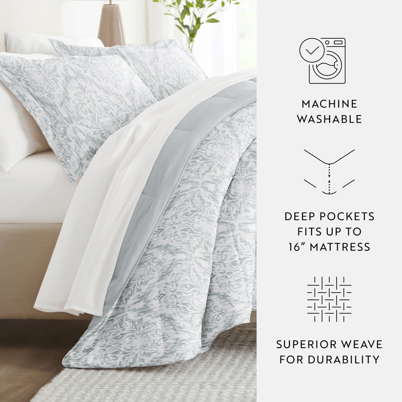 7 Piece Bedding Set - Comforter and Sheet Set, California King Comforter + 1 Additional Piece, Bleu damas