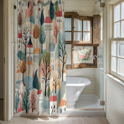 Chromatic Houses - Premium Shower Curtain