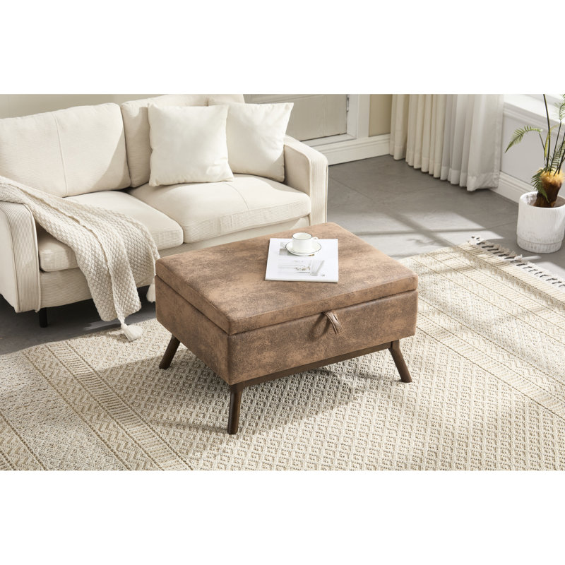 Table basse de style Mid-Century avec banc de rangement pour salon, entrée et salle familiale, Café