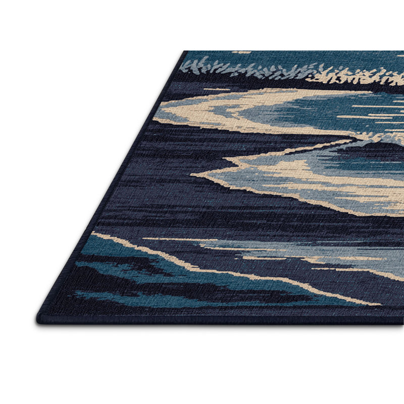  Tapis bord de mer lavable au clair de lune, Rond 6 pi