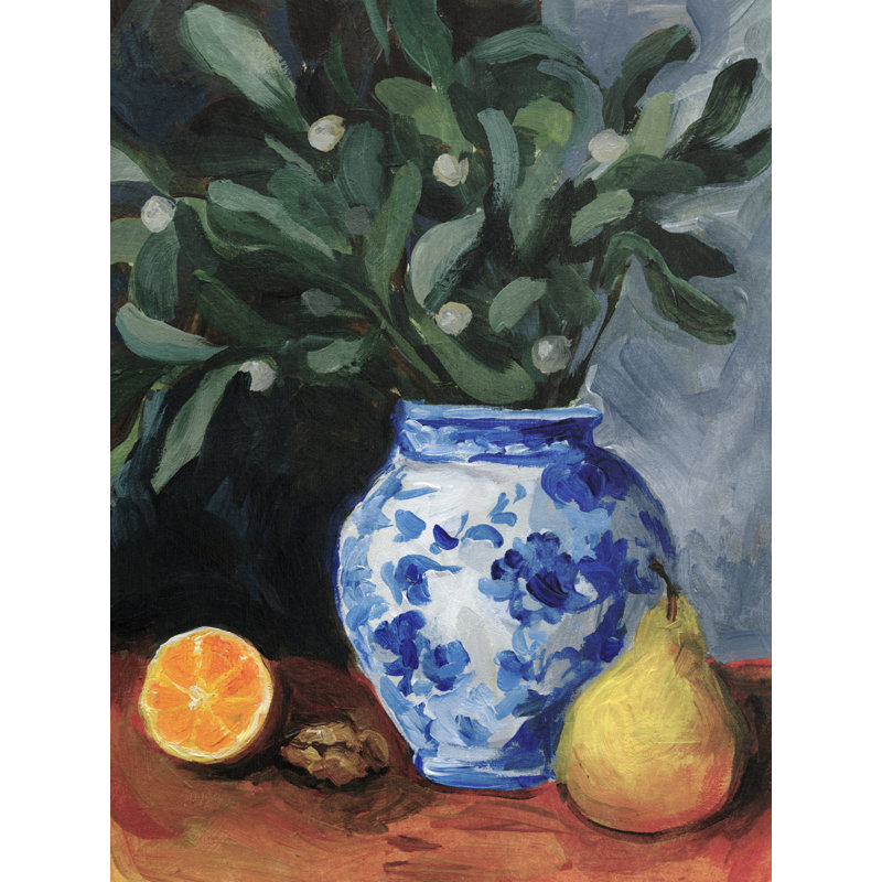 Ginger Jar With Winter Berries I by Victoria Barnes - Wrapped Canvas Print, 91 cm H x 61 cm W