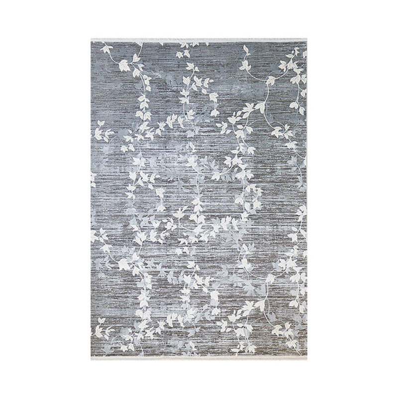 Palermo Floral Area Rug in Silver, Rectangle 5' x 8'