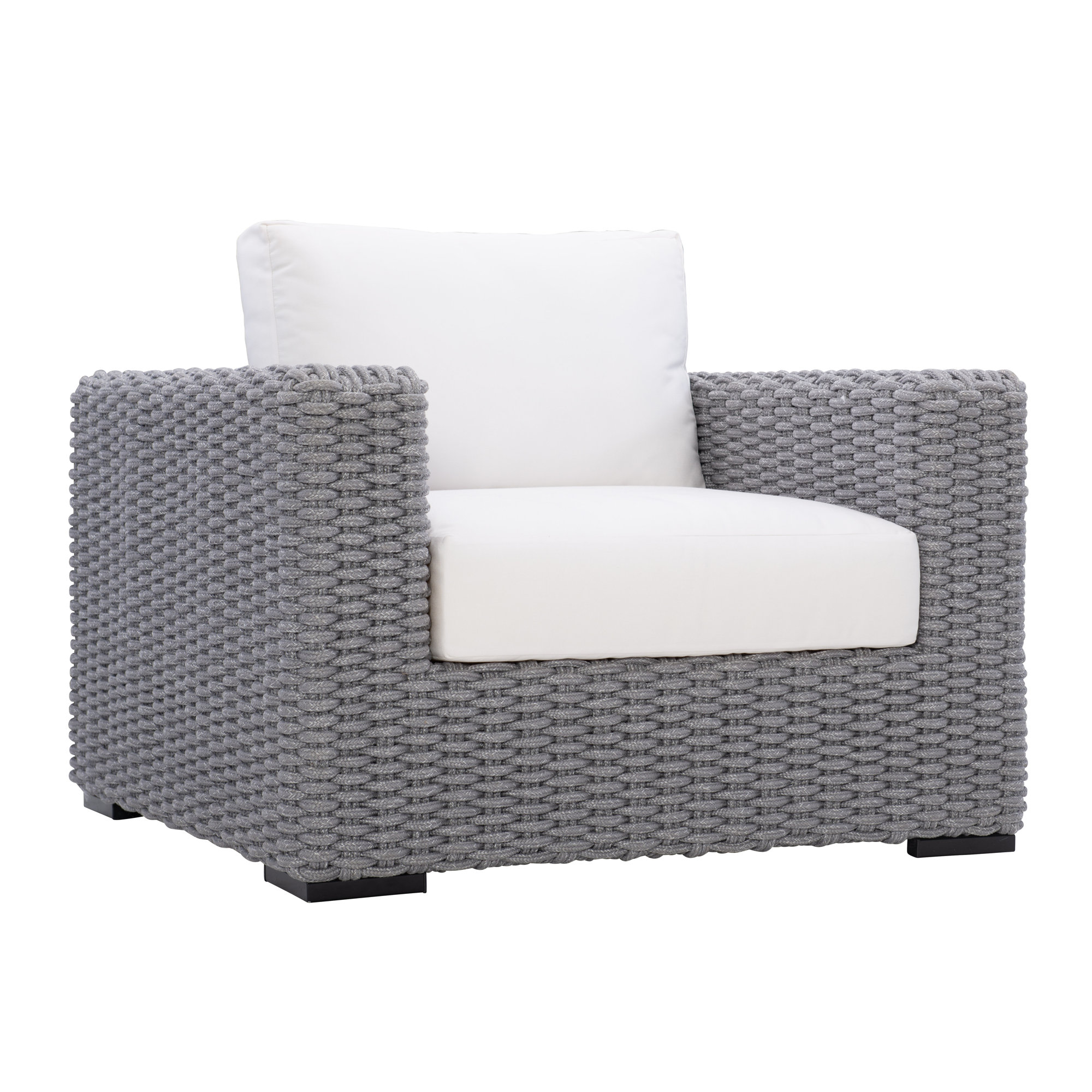 Capri Patio Chair with Cushions, White Vinyl 6503-000