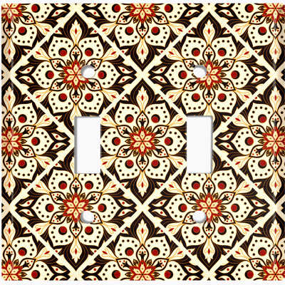Patterned 2 - Gang Toggle Light Switch Standard Wall Plate
