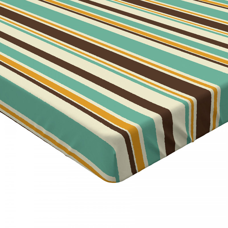 Microfiber Striped Fitted Sheet, Queen Fitted Sheet, Green Striped