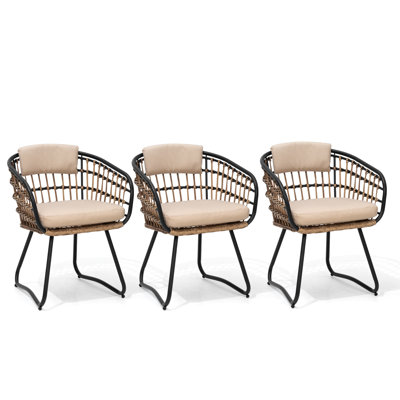 Chaise de salle à manger d'extérieur avec coussin amovible Ardella