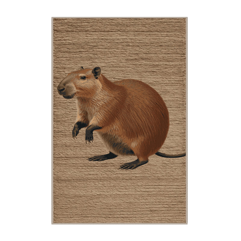  Tapis lavable Capybara, Rectangulaire 3 pi x 5 pi
