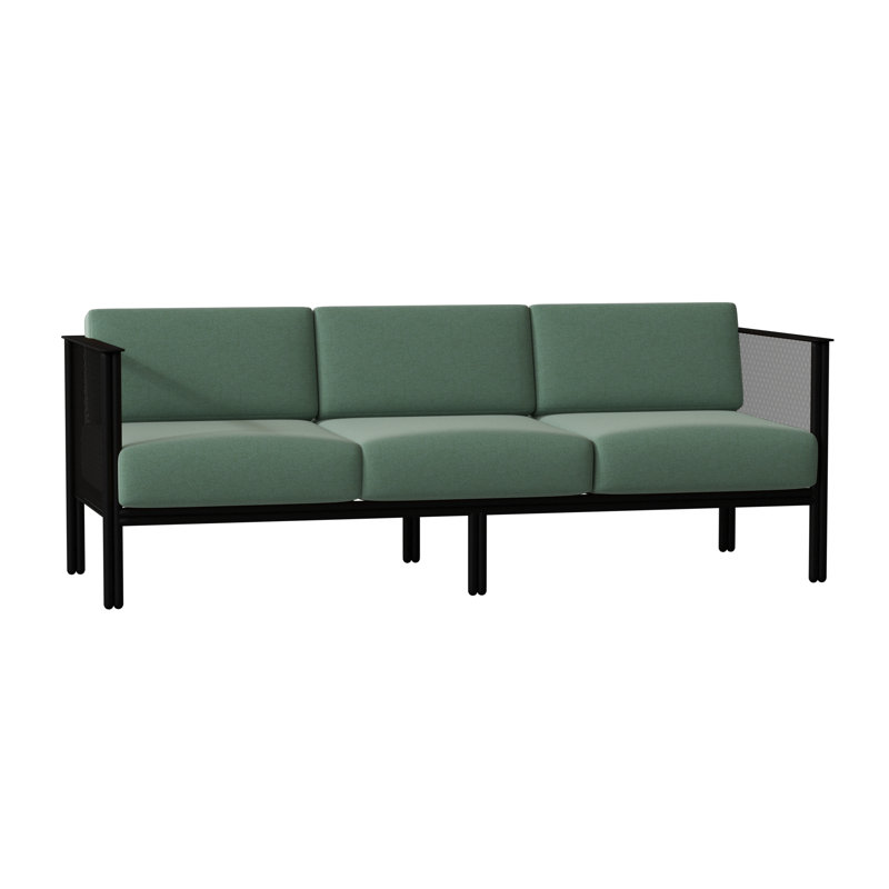 Jax Outdoor 3 - Seat Patio Sofa, Textured Black, Canvas Bird's Eye Sunbrella® Canvas