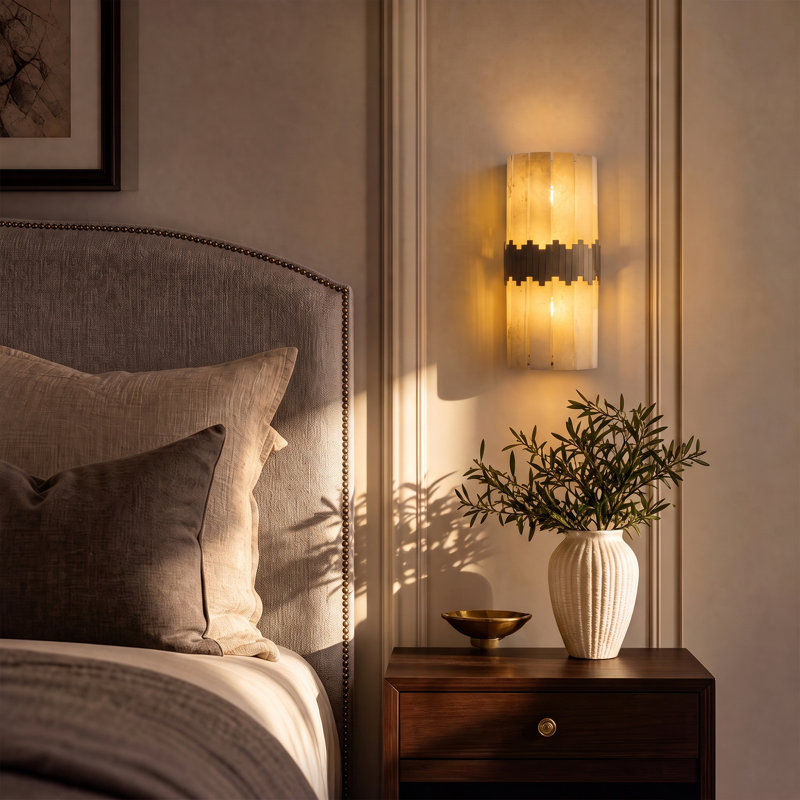 2 - Light Natural Alabaster Wall Sconce