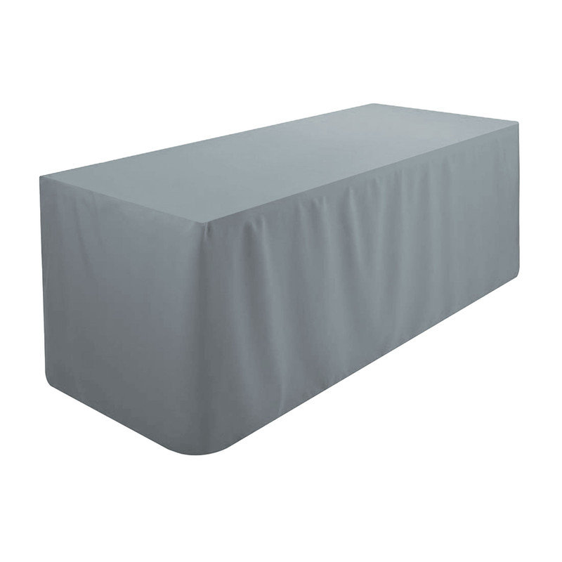 Fitted 100% Polyester Tablecloth Premium Qualitytable Cover 4 Feet Diameter, 60.96cm W x 121.92cm L, Grey