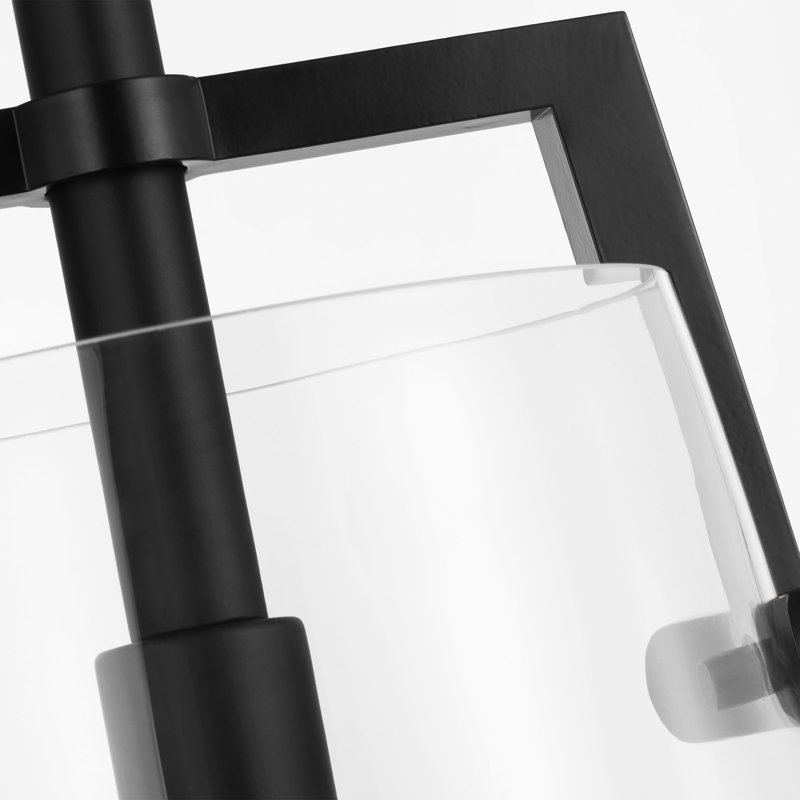 Luminaire suspendu de cuisine Crofton 1 lumière au fini noir minuit avec abat-jour transparent, Nuit noire
