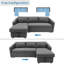 Kachayr 3 seater Linen Square Arm Sofa Bed