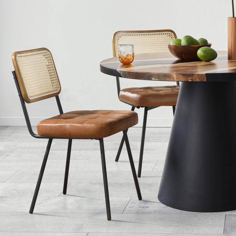 Bodnar Upholstered Dining Chair, Brown Performance 