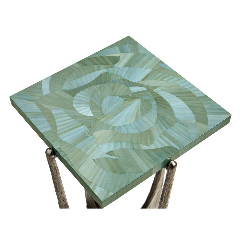 Water Seaglass Martini Table, 24" H x 14" W x 14" D