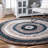 City Striped Shag Tufted Performance Brown/Teal/Blue Rug-2093757134