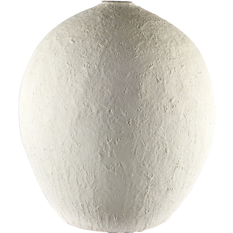 Vase large en céramique texturée blanche