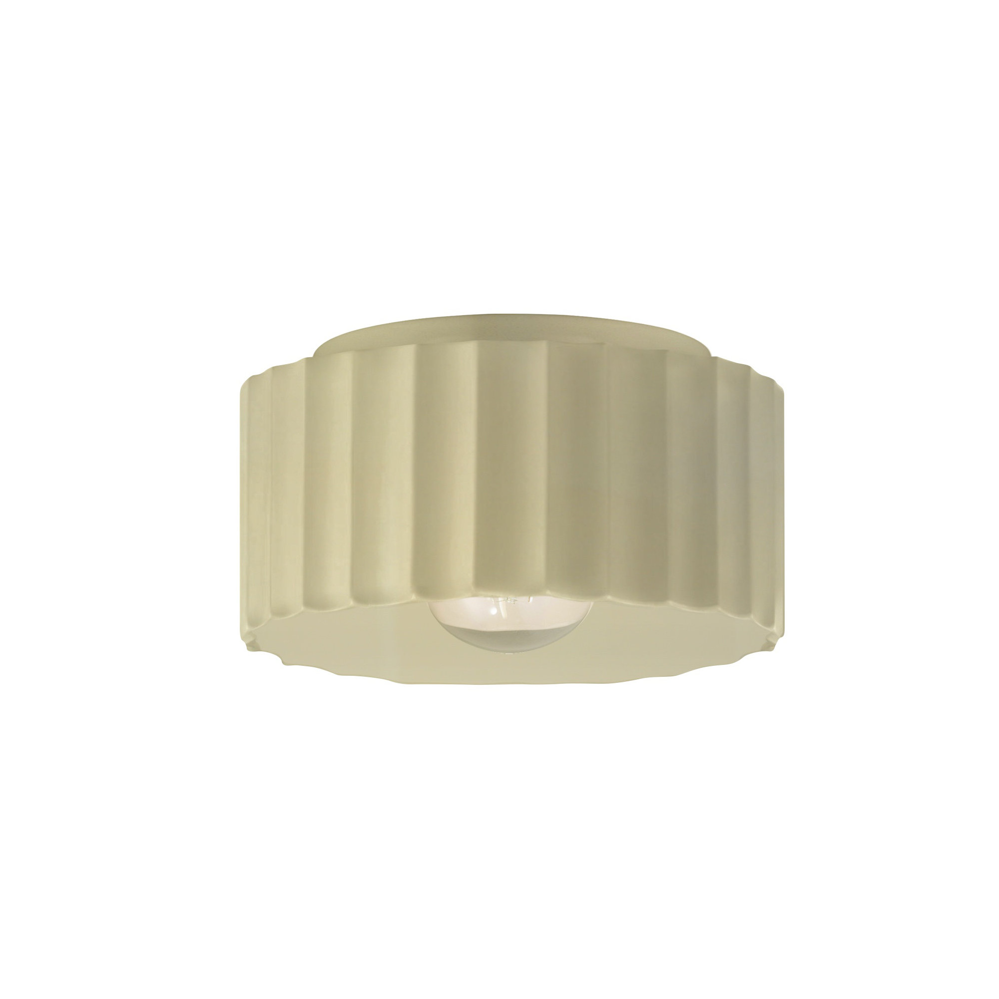 Colgate Ceramic Round / Oval Outdoor Flush Mount, 5" H x 8" W x 8" D, Gloss White