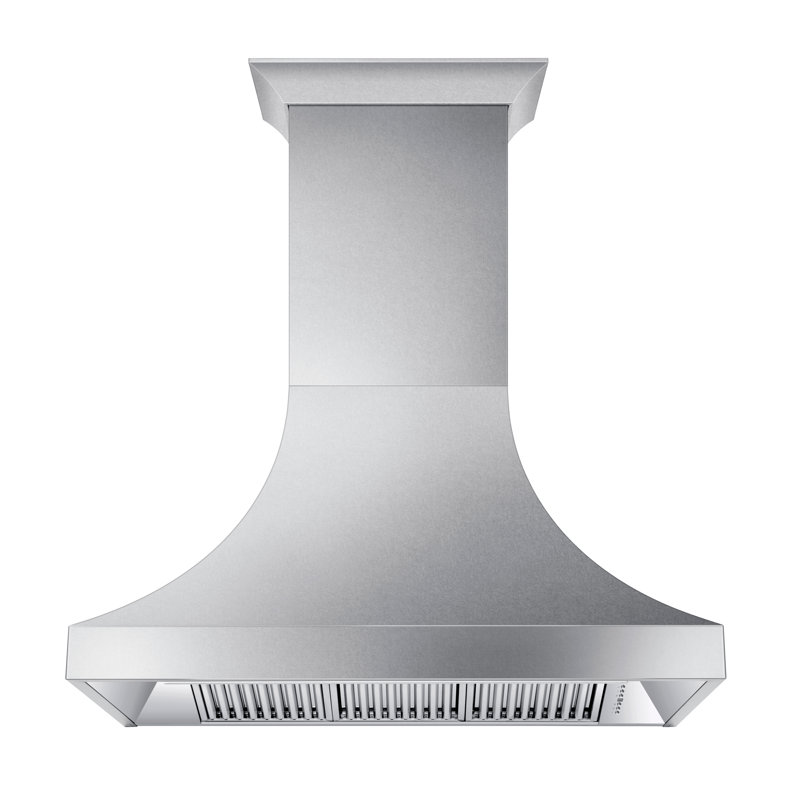 ZLINE 30" Designer Series Fingerprint Resistant Stainless Steel Ducted Wall Range Hood (8632S-30), Satin Stainless Steel