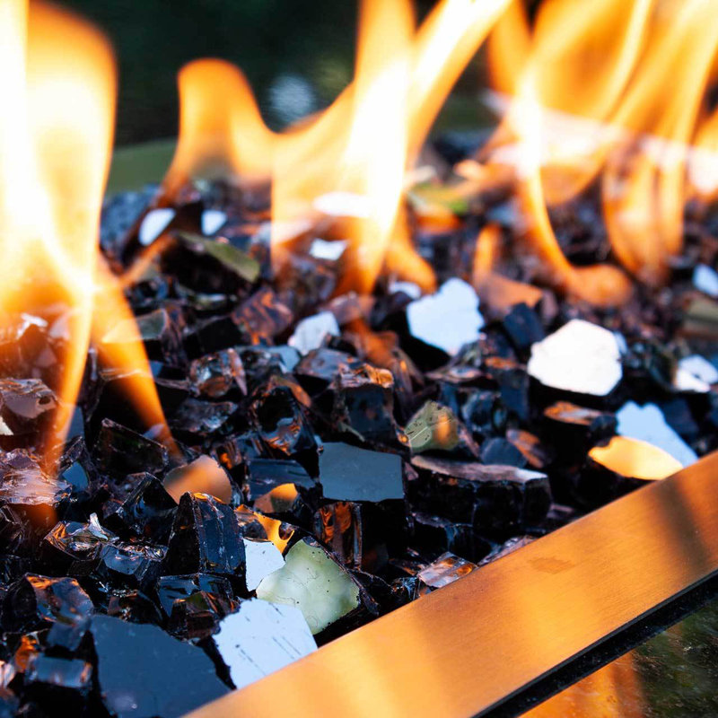 Dark Matter Black Reflective Tempered Fire Glass, 10 lb Jar