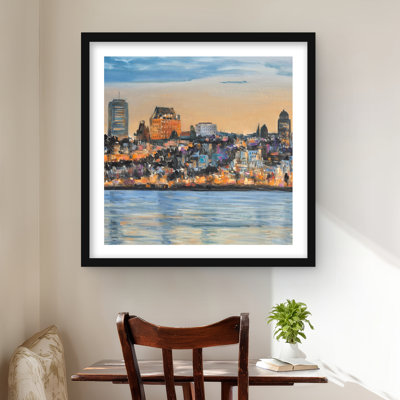 Horizon de la ville de Québec - bâtiment orange avec imprimé mat