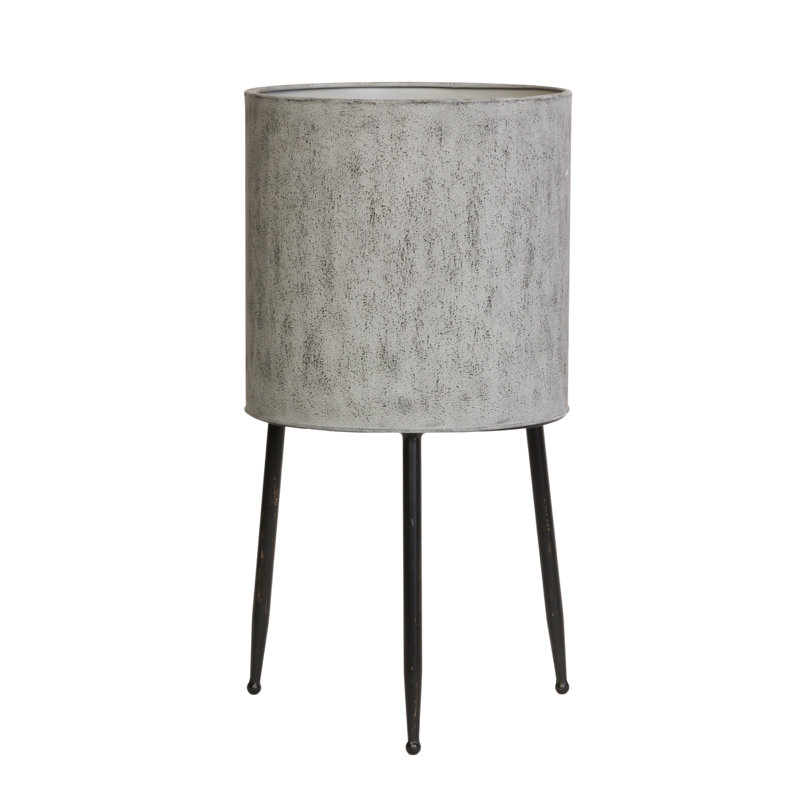 Pot à fleurs d'intérieur moderne en métal avec base à 3 pieds Abigail, H 24 po x l 12,25 po x P 12,25 po