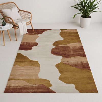 Tapis intérieur et extérieur brun Watercolor