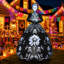  9,4 pi d'Halloween fantôme gonflable en robe noire avec lumières DEL intégrées