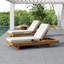 Chaise longue en bois d'acacia avec appui-tête et plateau latéral, coussin 3 po pliable de 4 po, résistant à l'eau-416757621