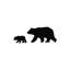 «Big and Small Bear Landscape Black Novelty», reproduction d'art graphique-52874921-52874922-52874930