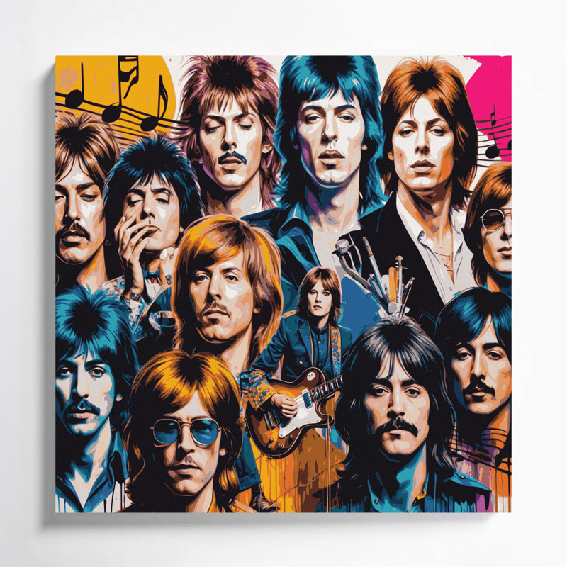 Art musical sur toile mauve, H 16 po x l 16 po